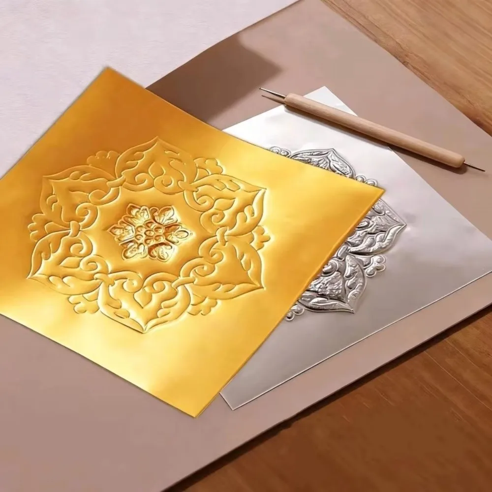 making 70 micron Thick Engraving Drawing paper Gold Foil 20*30cm Aluminum Foil Art Paper DIY Engraving Foil Paper Paper Art