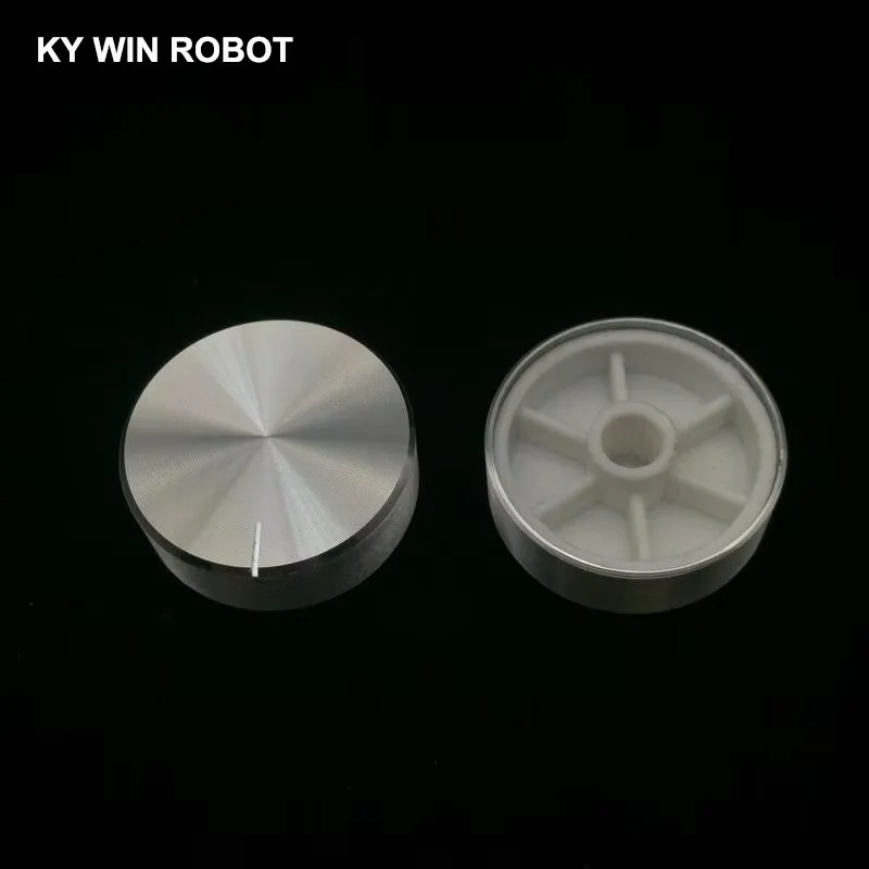 1 pcs 30x10mm 6mm Shaft Hole Aluminum Alloy Potentiometer Knob White IC Electronic components for Arduino DIY