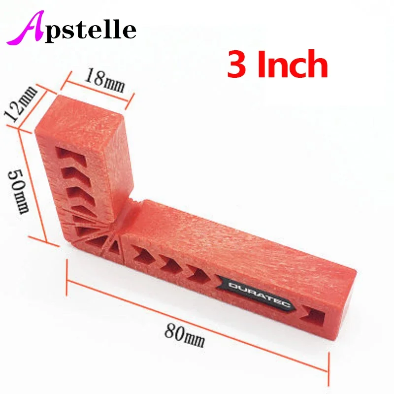 Grampo do ângulo direito de Apstelle, Régua do suporte do L-quadrado, Ferramentas do Woodworking, Carpintaria, 3 ", 4", 6 ", 8"