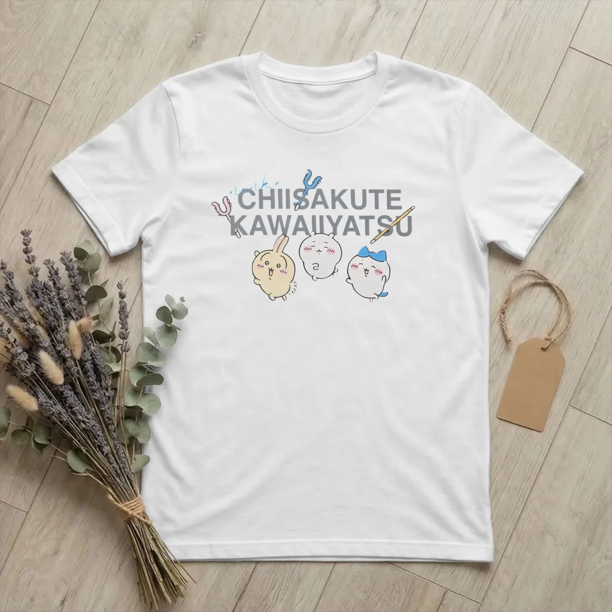 Chiikawa Cute Kawaii Anime Starry Tee Men's Women's Black Retro Cool Graphic Art Print Oversized Short Sleeve Streetwear Top