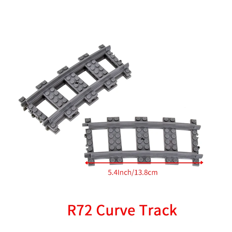 MOC City Bricks Train Flexible Construction Parts Railway Curve Track R72 Building Blocks Model Accessories Compatible 53401