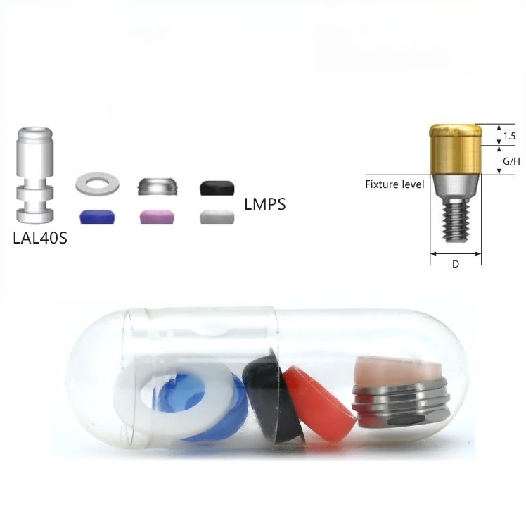 5SetDental Implant Retention Cap Removable Insertion Extraction Universal Locator Core Abutment Overdenture Attachment 6Pcs/Kit