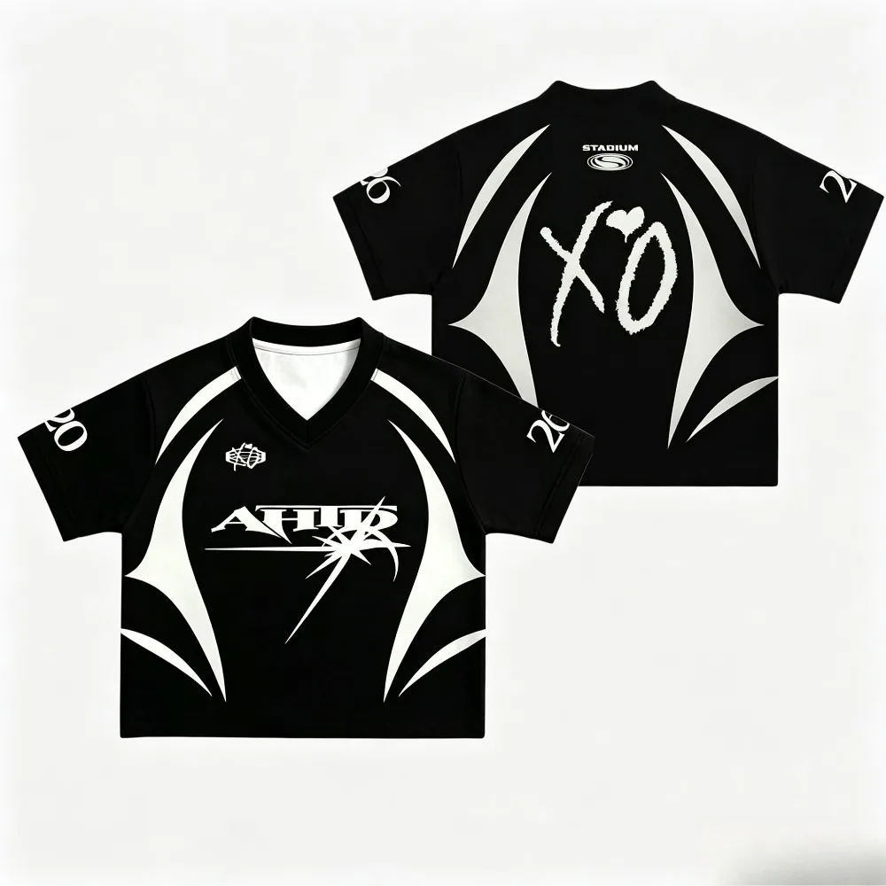 Summer New Women's Men's The-Weeknd After Hours Til Dawn Tour 2026 T-Shirt V-neck Mesh Breathable Short Sleeve Y2K Sports Jersey