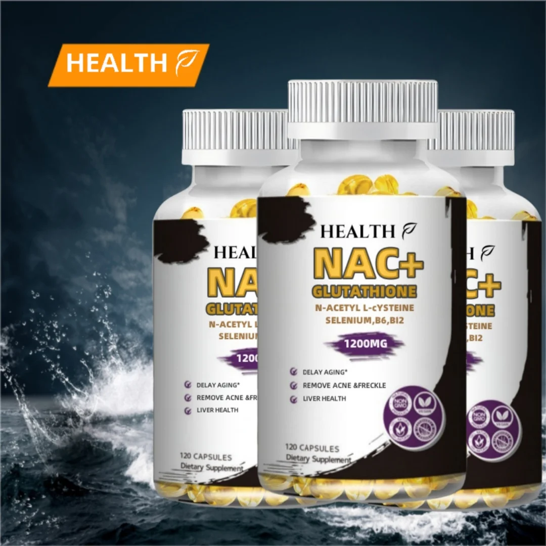 

HEALTH NAC Glutathione Capsules N-Acetyl Cysteine 1200 mg Support for Liver, Lung | Amino Acid, Increases Glutathione