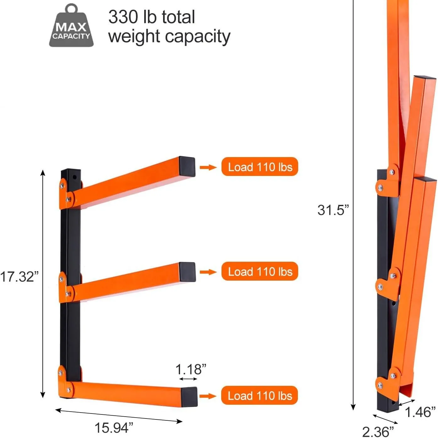 Modern Minimalist Wood Firewood Storage Rack Storage Rack Removable Foldable Wall Mounted Metal
