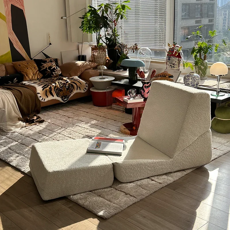 | أريكة سرير مفرد كسول للاستلقاء والنوم مصممة قابلة للطي #3