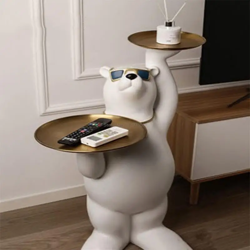 

Creative Violent Bear Large-scale Floor-to-ceiling Ornaments Storage Double Tray Living Room New Home Gift Soft Decorations