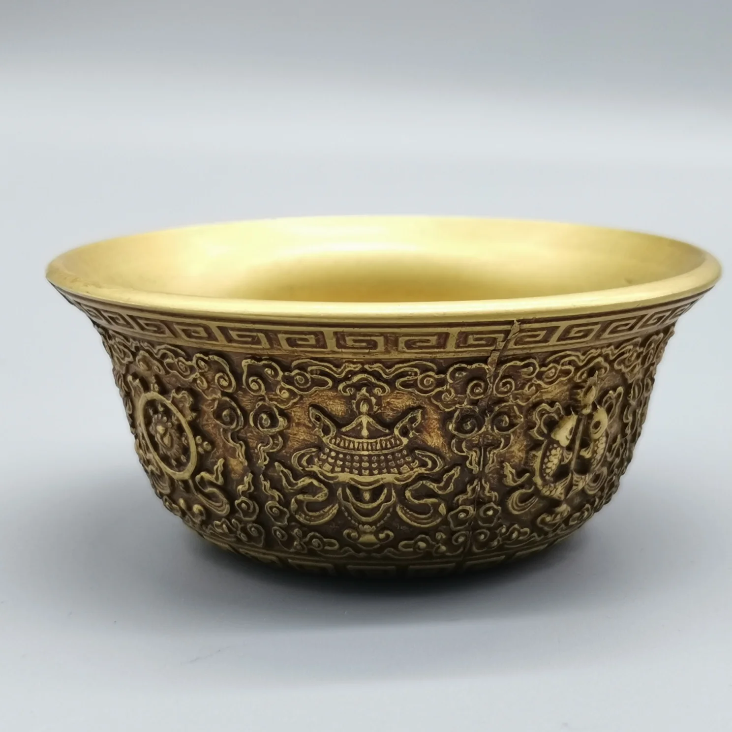 Copper Tibetan Bowl Buddha Disciple Water Supply Meditation Brass Bowl Cup Crafts Home Desktop Decoration Accessories