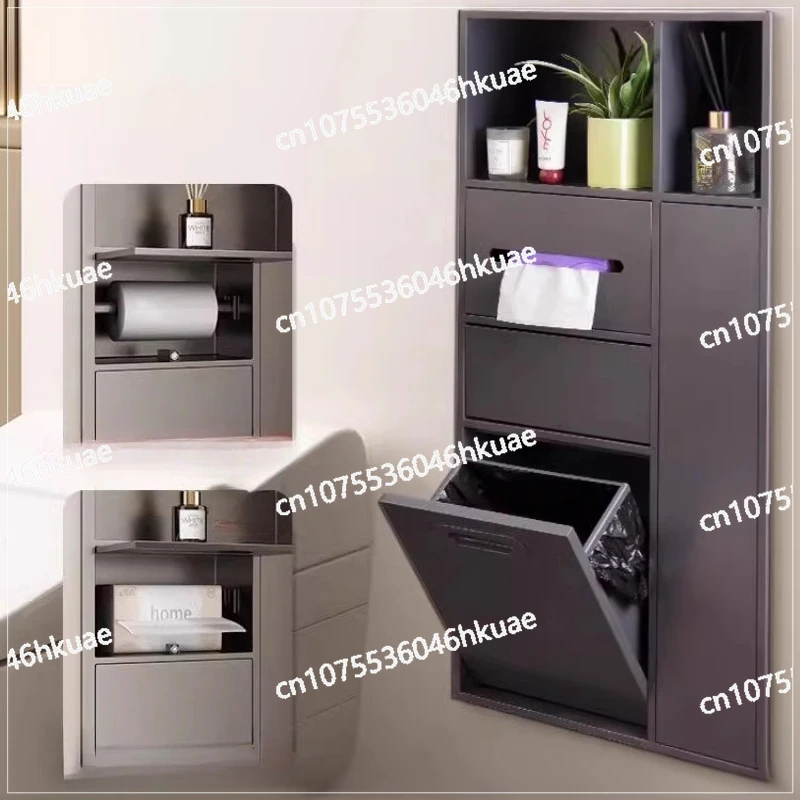 

Устройство для хранения скрытого мусорного бака, специальная полка для встроенной ванной комнаты, ниша для унитаза из нержавеющей стали,