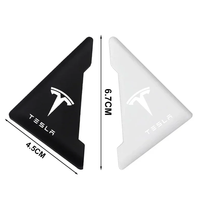 2Pcs Car Logo Door Angle Cover Bumper Crash Anti-Scratch Protector For Tesla Model 3 Model X S TM3 TMX Decal 2016-2020 Decals