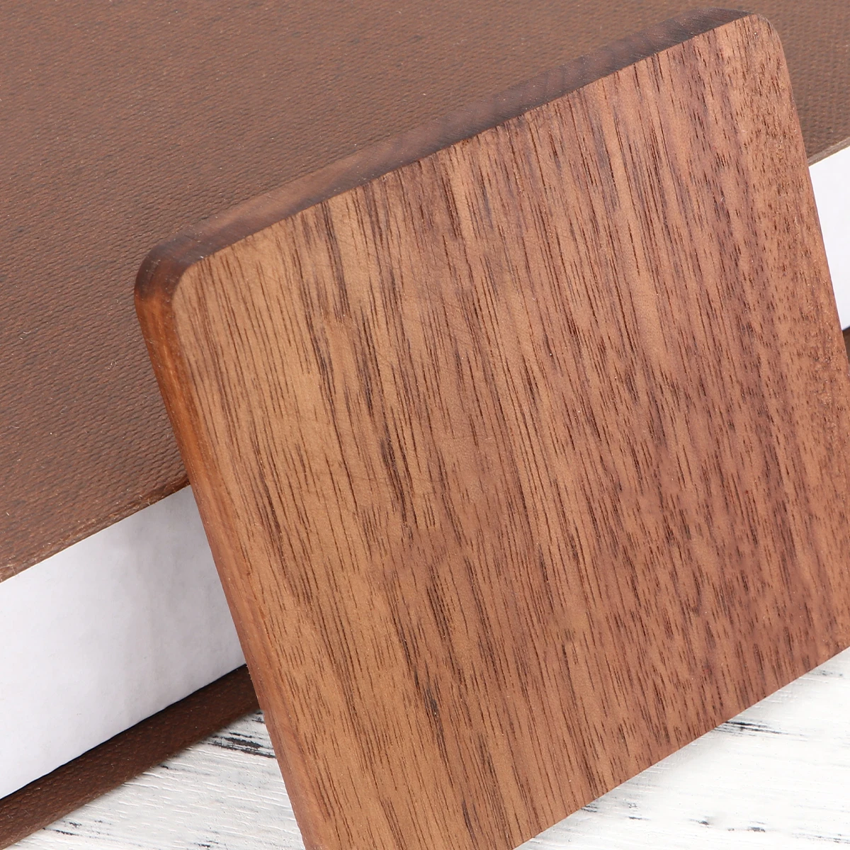 

2pcs Wooden Coaster Premium Heat Insulation Cup Mat Non-Slip Table Protection Pad For Home Restaurant Hotel Thickened Walnut