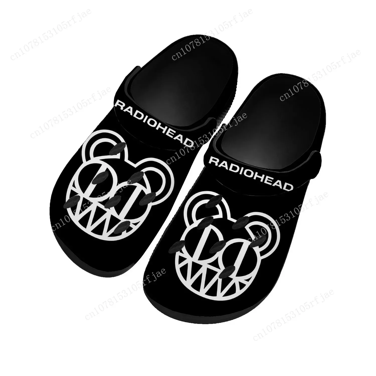 

Radiohead Rock Band Pop Home Clogs Custom Water Shoes Mens Womens Teenager Shoe Garden Clog Breathable Beach Hole Slippers Black