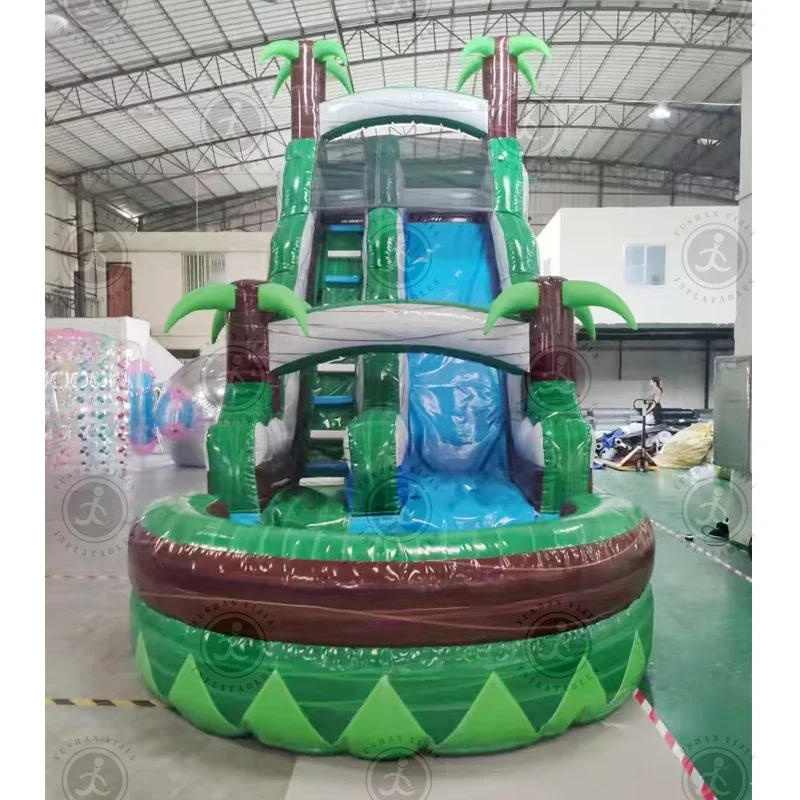 Customizable inflatable water park with slide