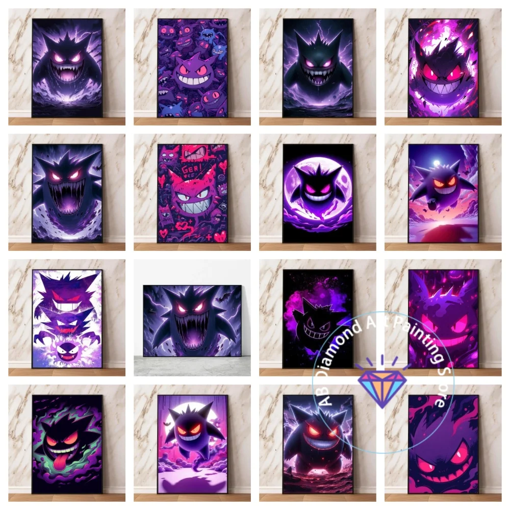 

Cartoon Anime Pokemon Gengar Character Square Round AB Diamond Painting Kit DIY Cross Stitch Handmade Art Crafts Home Decor Gift