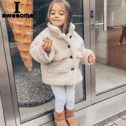 Fashion Baby Girl Boy Winter Jacket Thick Lamb Wool Infant Toddler Child Warm Sheep Like Coat Baby Outwear Cotton 1-8Y