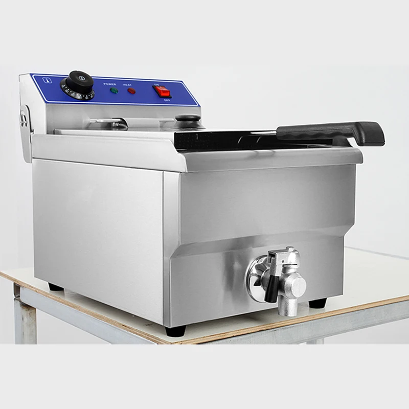 

13L Deep Fryer Commercial Stainless Steel Electric Fryer French Fries Machine Desktop Electric Fryer Fried Chicken Legs