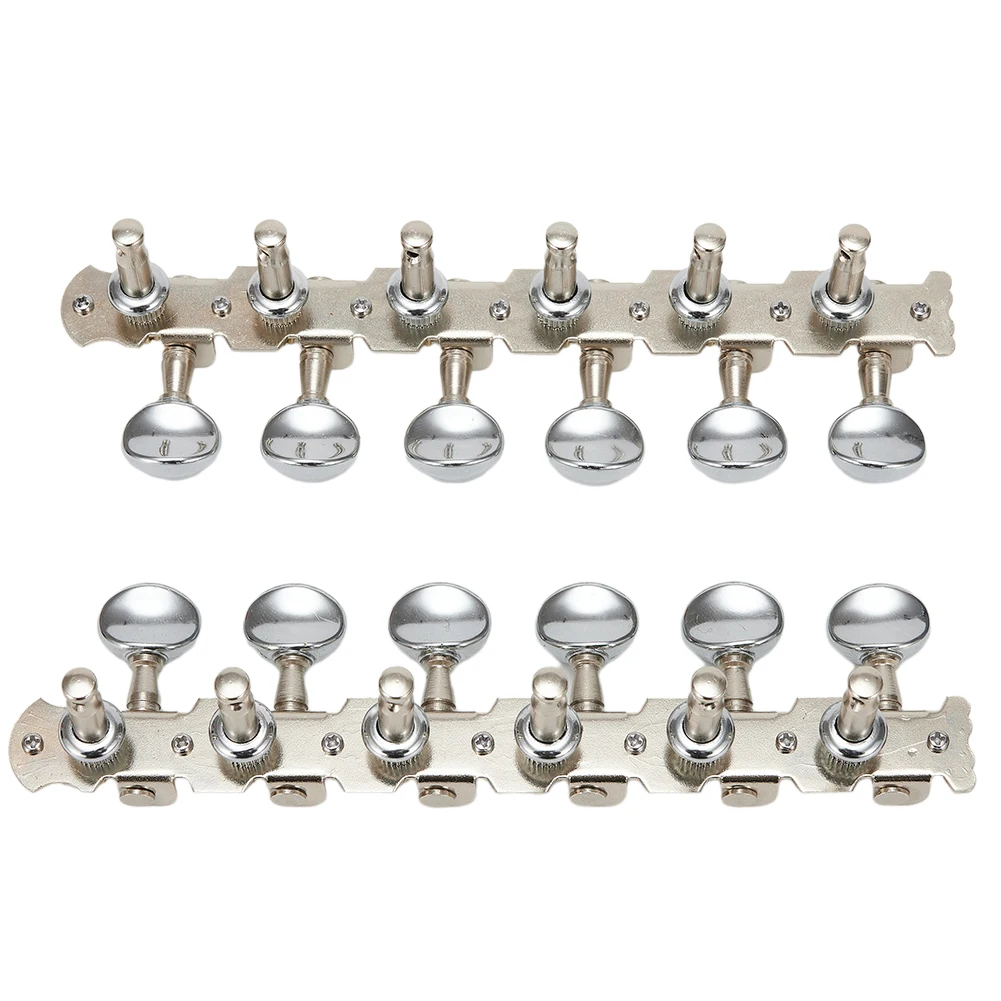 12-String Acoustic Guitar Tuning Pegs Tuners Key 6L 6R Round Machine Heads Parts Machine Heads Guitar Parts Accessories