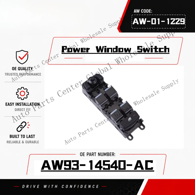 L+ AW93-14540-AC Front Left Driver Window Switch For JAGUAR XJ 10-19 XF 12-15