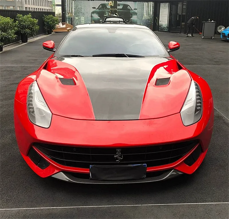 Adecuado para el kit de carrocería de capó de fibra de carbono TDF mejorado Ferrari F12