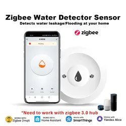 Zigbee TUYA Smart Leak Detector Flood Sensor Overflow Detection App Notification for Overflow Protection Kitchen Water Tank Z2QM