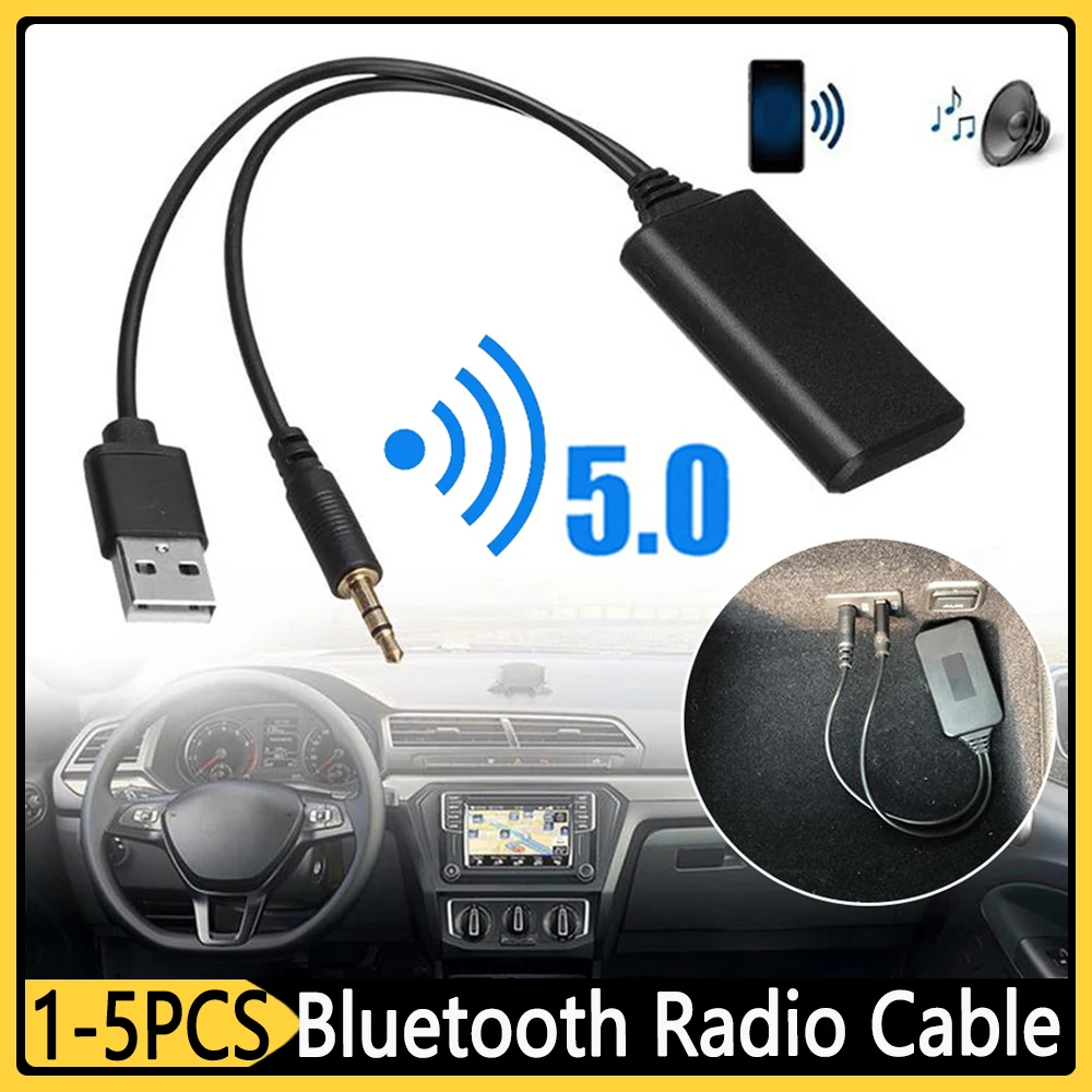 1-5pcs Bluetooth Radio Cable Adapter Car AUX Bluetooth 5.0 Music Audio Receiver Universal For BMW E90 E91 E92 E93 3.5 mm Plug