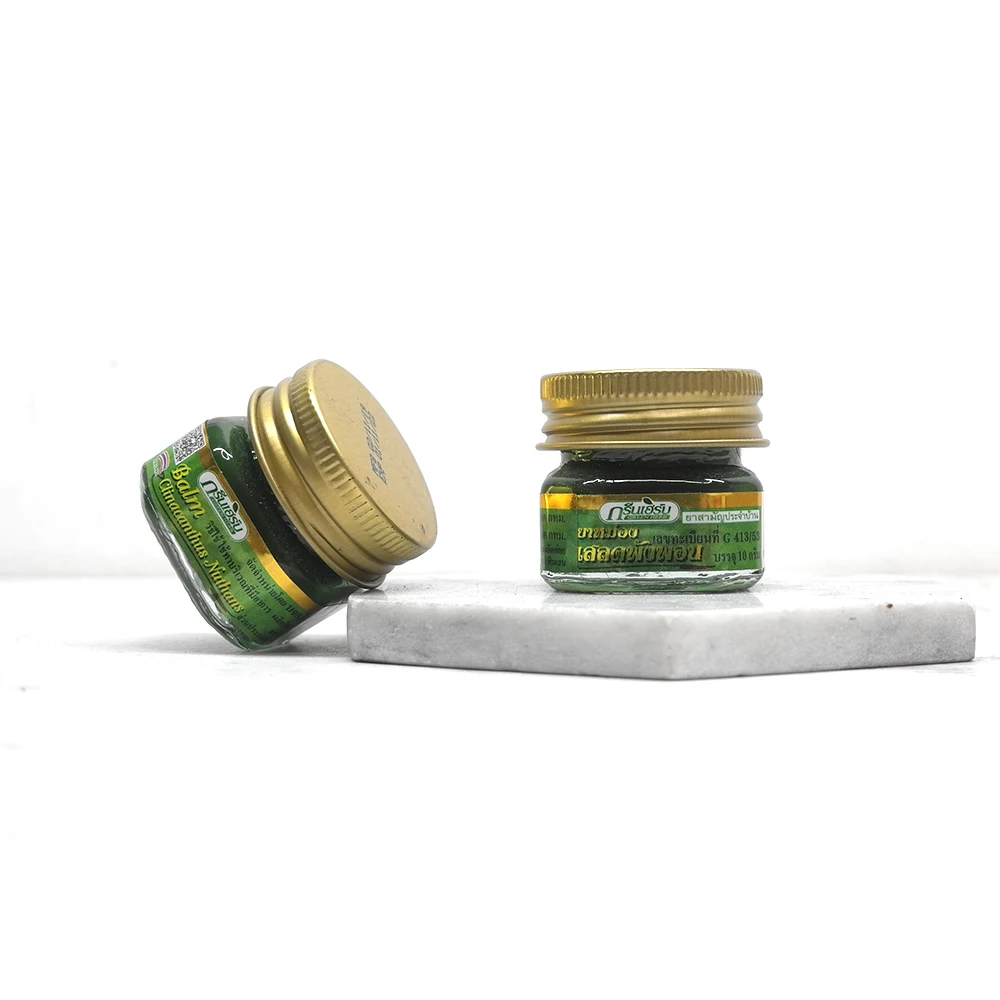 Thailand Green herb balm ointment Headache Dizziness Repellent Anti-mosquito Itching Swelling Green Balm