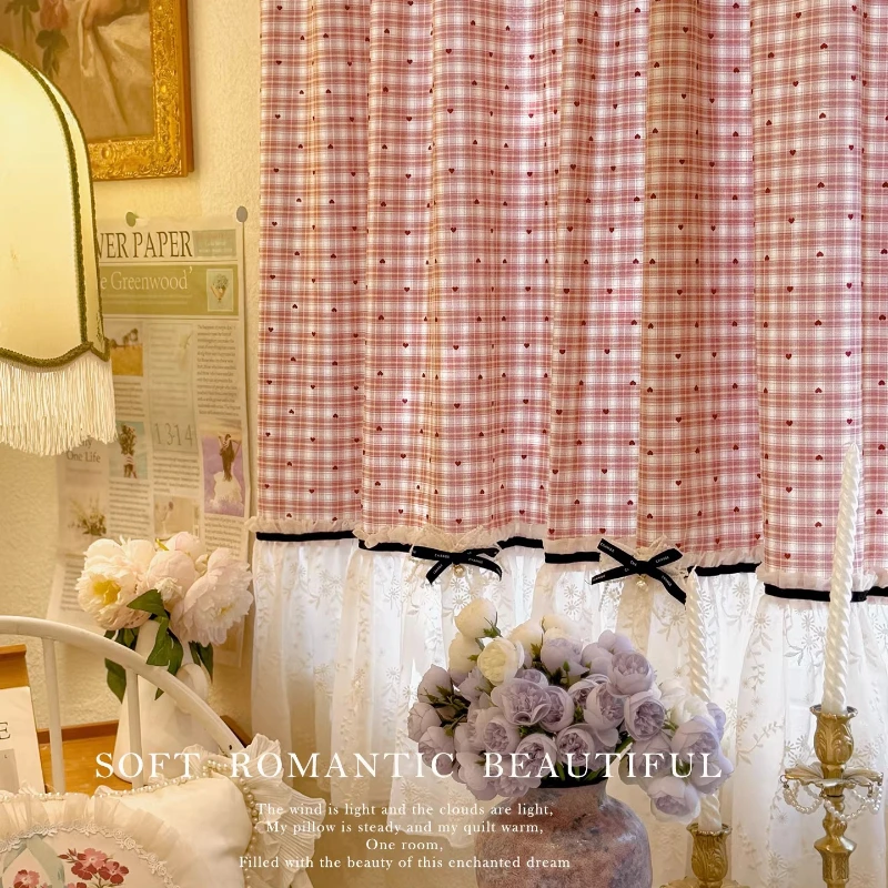 Custom Size Bow Love Plaid Cur - đánh giá và giá Home Office Buy