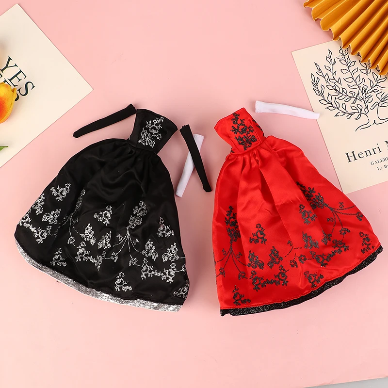 1Pc Doll Princess Dress Banquet Party Beautiful Dress Embroidery Tulle Dress With Sleeves Doll Clothes For 11inch Doll-Toy