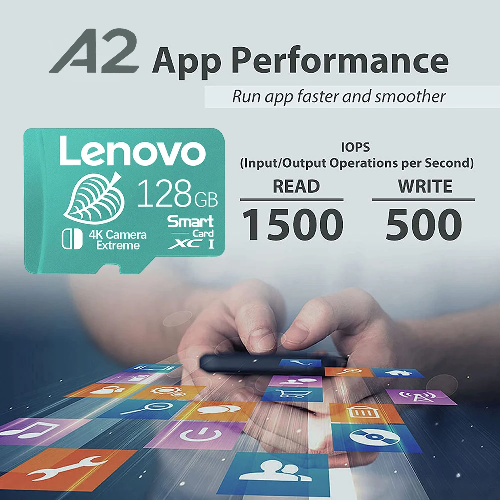 الأصلي لينوفو 2 تيرا بايت مايكرو TF بطاقة SD بطاقة SD TF/SD 128GB 512GB MicroSD بطاقة الذاكرة الصغيرة Class10 للكاميرا/الهاتف/التبديل/الطائرة بدون طيار