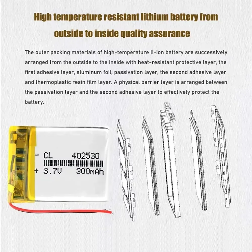 Células Lipo 3.7V 402530   Bateria recarregável de polímero de lítio 250mah para mp3 gps dvr gravador de carro fone de ouvido bluetooth baterias de brinquedo