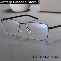 Germany Brand Men Square Business Glasses Frame ARCUS Ultralight 7g Rectangle Eyeglasses Screwless Thin Steel Spectacle Eyewear