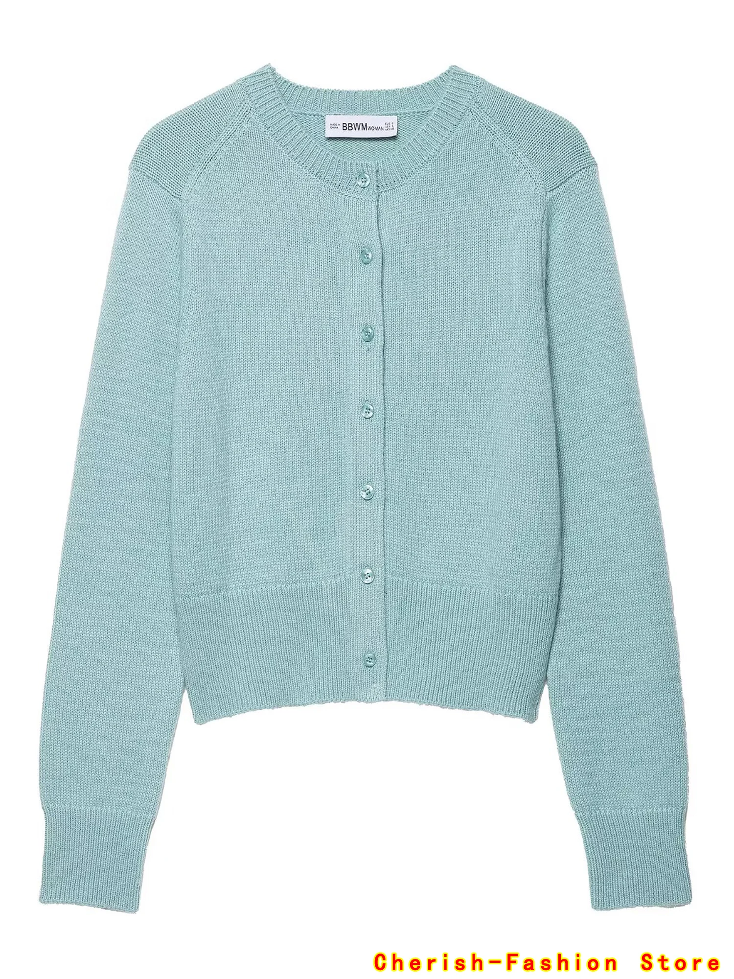 

Брендовый популярный женский кардиган на весну и осень, новый зимний кардиган с круглым вырезом и пуговицами, модный индивидуальный повседневный и универсальный