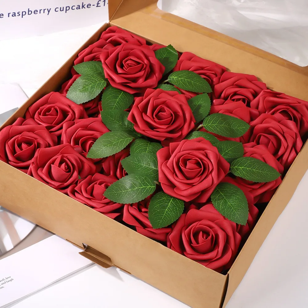 25 Stück künstliche Rosenblumen aus Schaumstoff, künstliche Blumen für Valentinstag, DIY-Geschenke, Ornament, Hochzeit, Heirat, Dekoration, Heimdekoration – Detail 18
