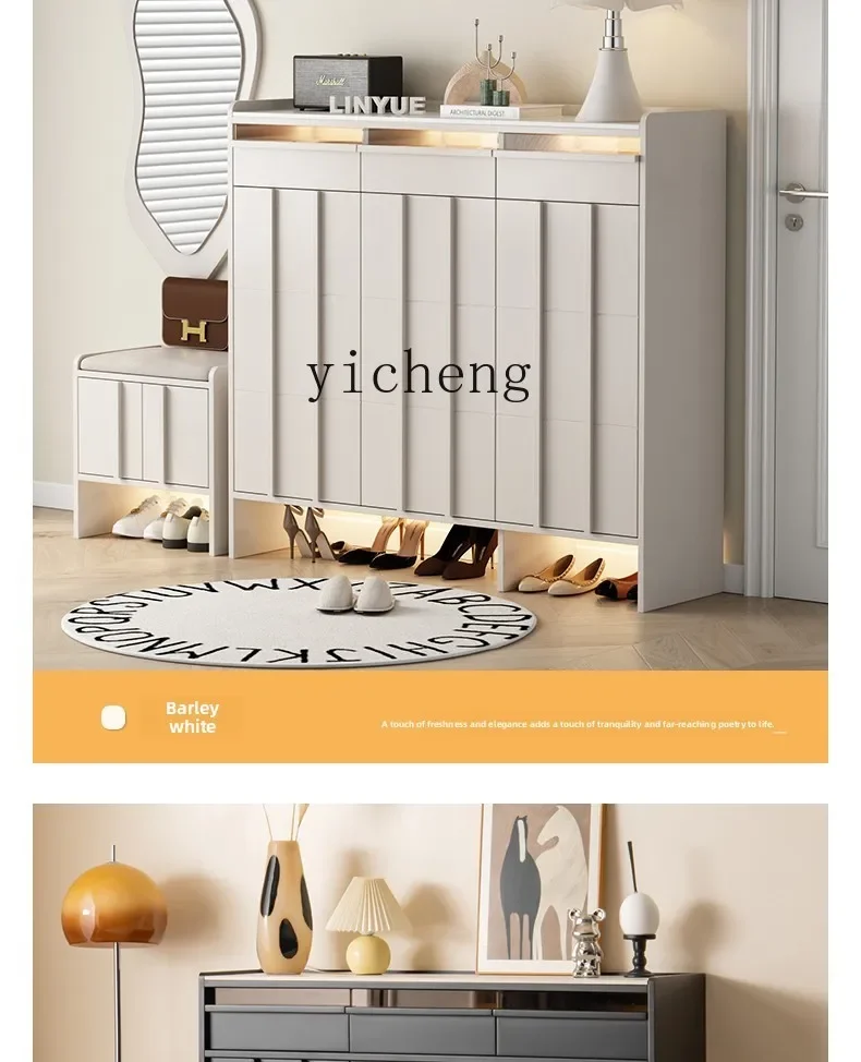 X5-18  solid wood multi-layer shoe cabinet minimalist household indoor entrance locker entrance