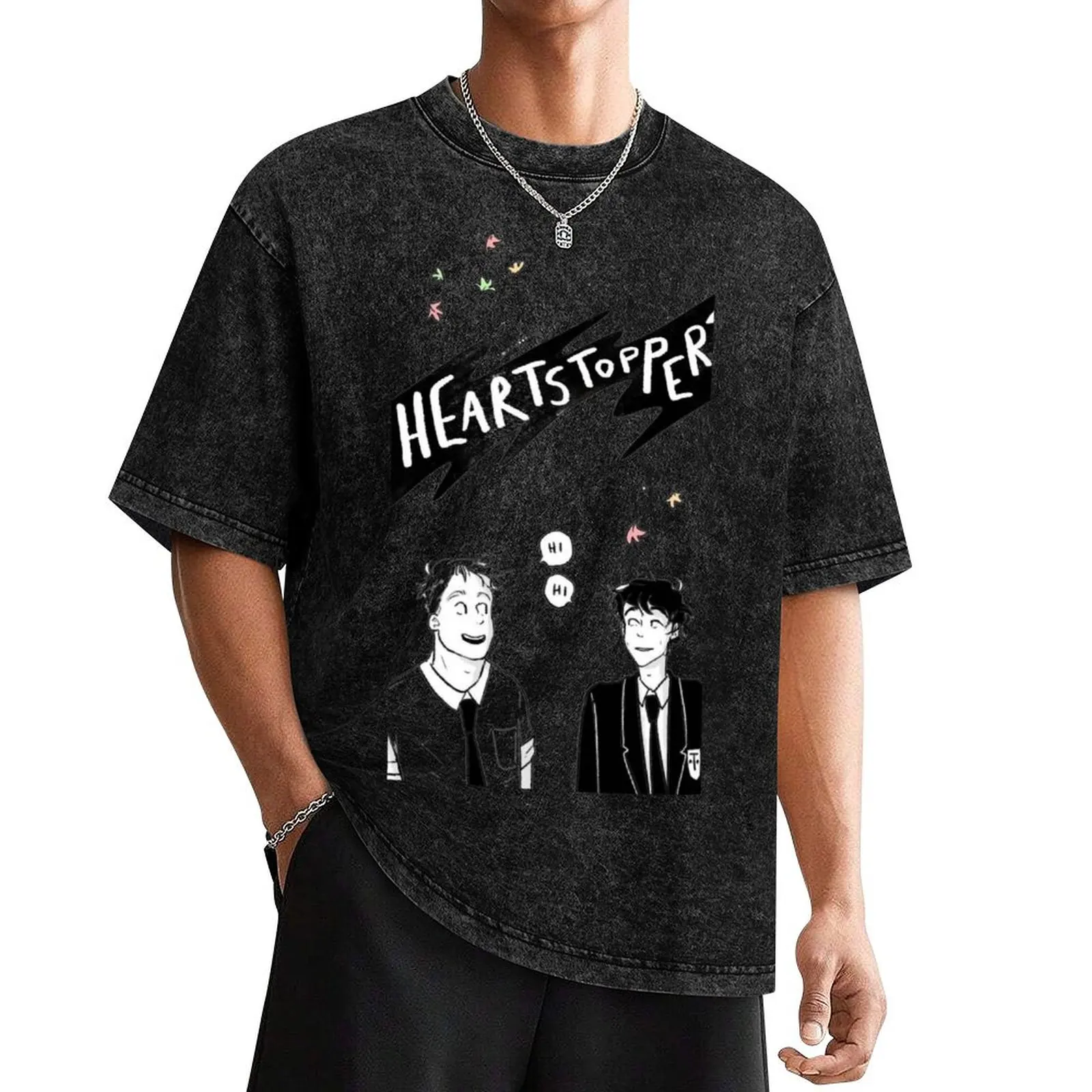 Hearts topper T-Shirt blue archive vintage anime shirt T-shirts for men cotton