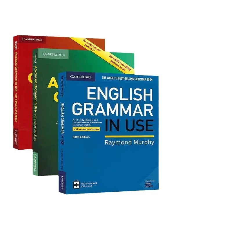 Gramática de inglés elemental, gramática de inglés esencial avanzada, ejercicios de preparación para pruebas de inglés en uso, libros opcionales.