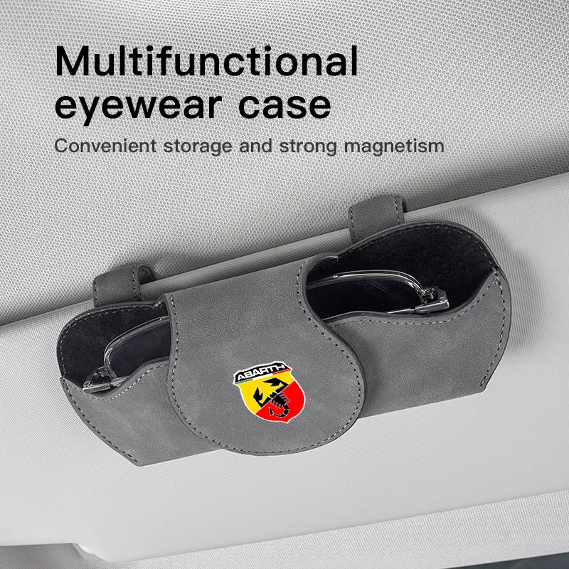 Clip para gafas de sol para el interior del coche, caja para gafas de sol para Fiat Abarth 500 Tipo FR Punto Ducato Stilo Palio Bravo Pondo ViaggioDoblo