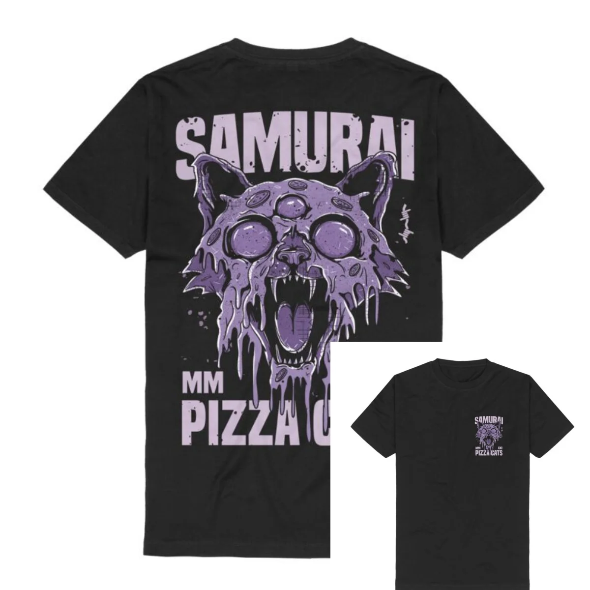 Arcade Cat Samurai Pizza Cats T-Shirt Herren Damen Metal Rock Band Grafik-T-Shirt 100 % Baumwolle Sommer Streetwear Top – Detail 5