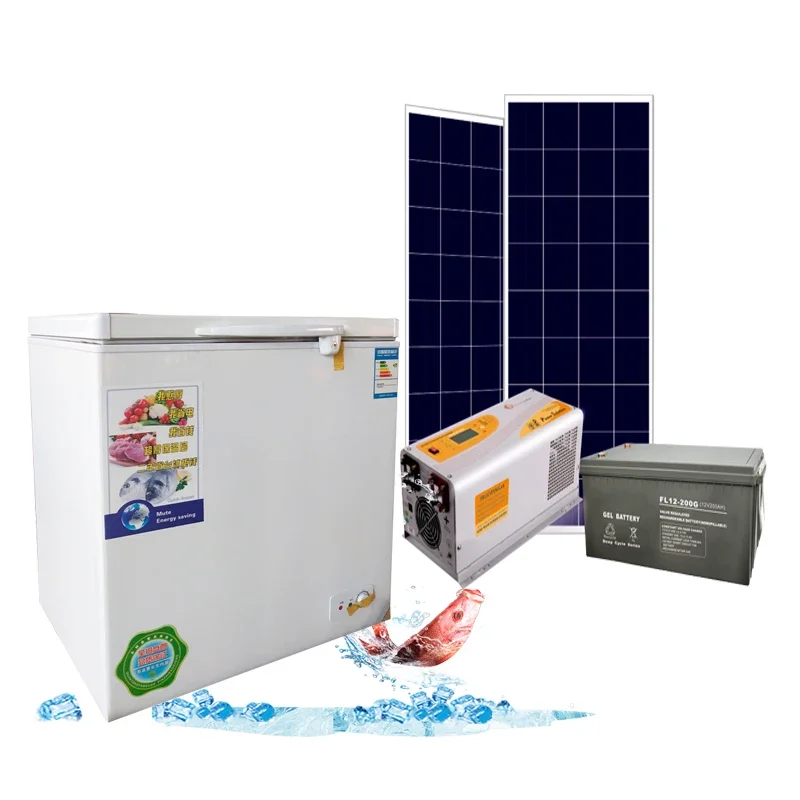 Hot Selling 12V 24V DC Rechargeable Batteries Fridge 180L Deep Refrigerator Solar Chest Freezer