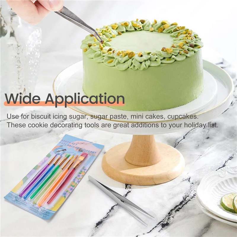 ABGR-15 Pcs Cookie Decorating Kit Supplies,Cookie Turntable,Cookie Brushes,Scriber Needles For Kitchen Baking Tools