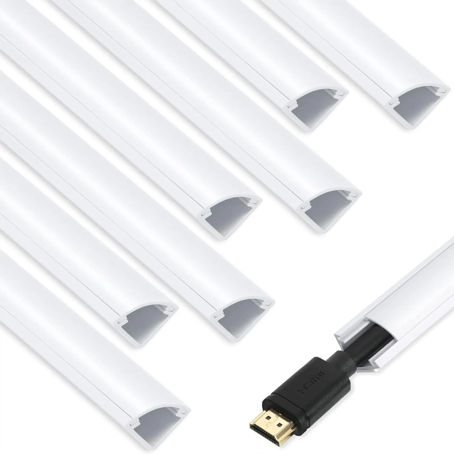 

Corner Cord Hider For One Cord, Cable Concealer Wire Cover, Paintable Cable Management Raceway For Wall Floor Baseboard Ceiling White
