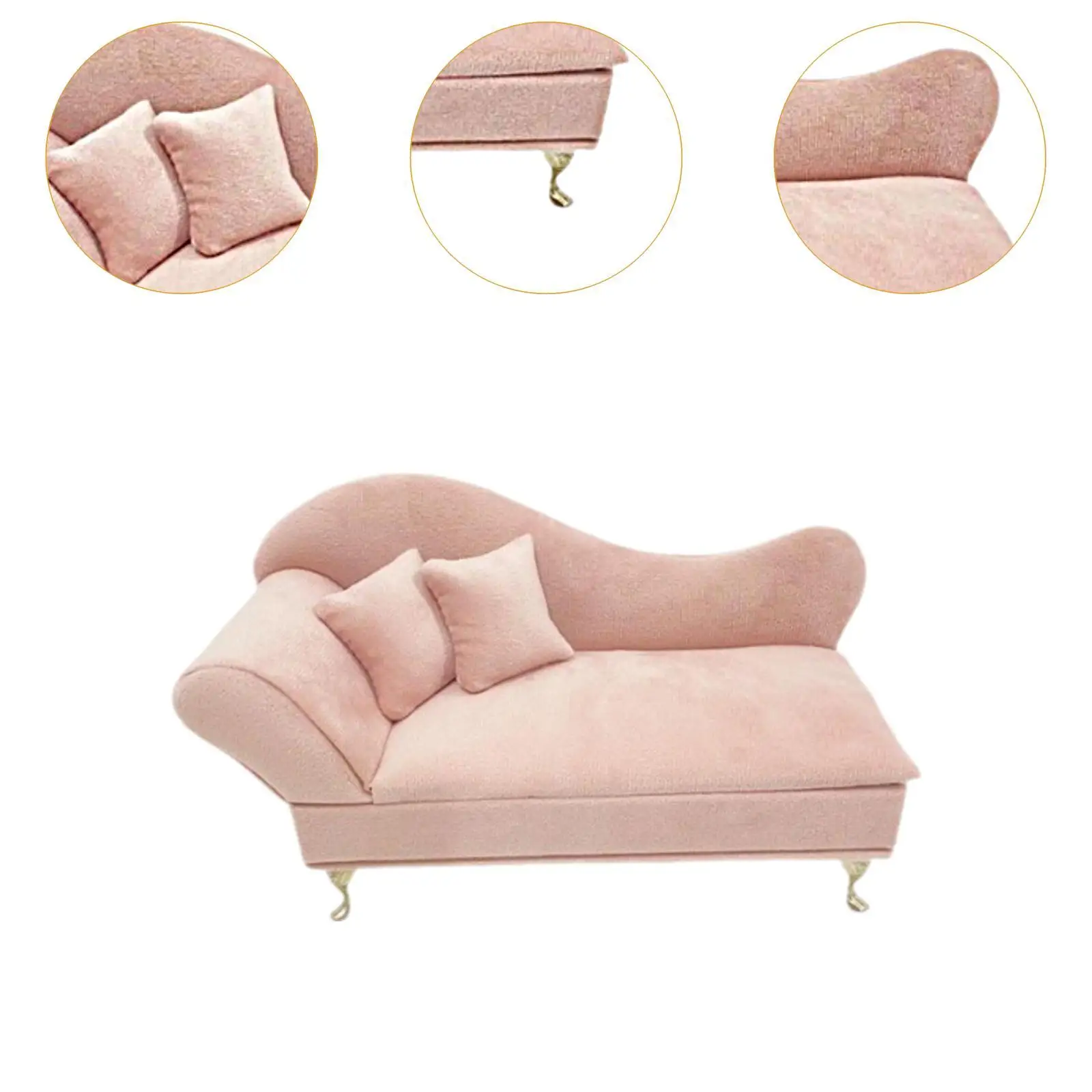 صندوق مجوهرات ديكور منزلي جميل بمقياس 1/6 أريكة وردية لعرض المجوهرات حاوية تذكار لسوار بروش وقلادة القرط