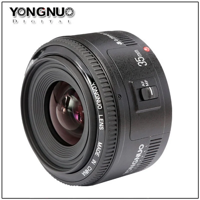 Yongnuo-lente de enfoque automático fijo/Prime, lente gran angular de 35mm YN35mm F2.0 para 600d 60d 5DII 5D 500D 400D 650D 600D 450D