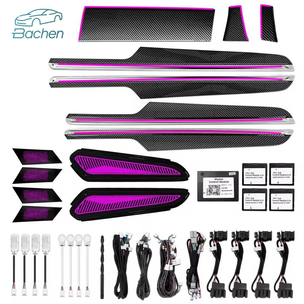 Carbon Style OEM Ambient Lighting For Porsche Macan Car Interior LED Light Upgrade Trim Replacement
