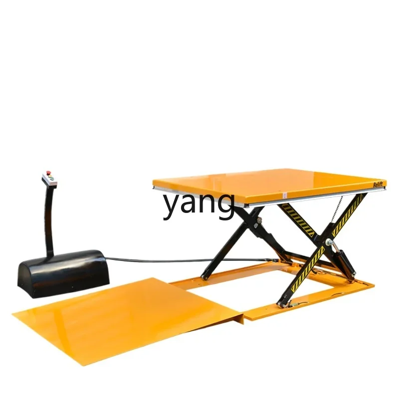 منصة رفع هيدروليكية كهربائية منخفضة للغاية من CX، مصعد تحميل وتفريغ من نوع المقص رفيع للغاية