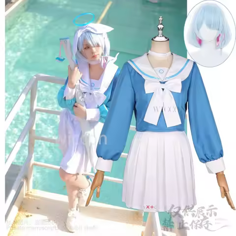 Anime Game Blue Archive Cosplay Arona Costume JK Sailor Dress Skirt Uniform Cos Wig Headwear Halloween Carnival Role Play Lolita