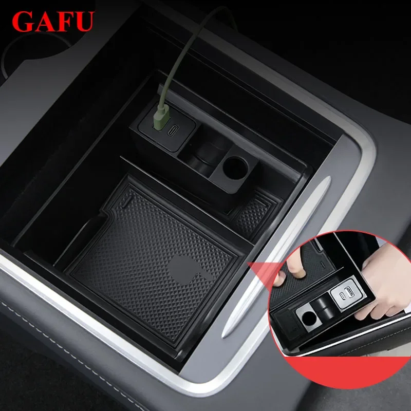 Car Armrest Storage Box for Tesla Model 3 Model Y 2021 2022 Accessories Center Console Compartment Glove Tray Organiser Case