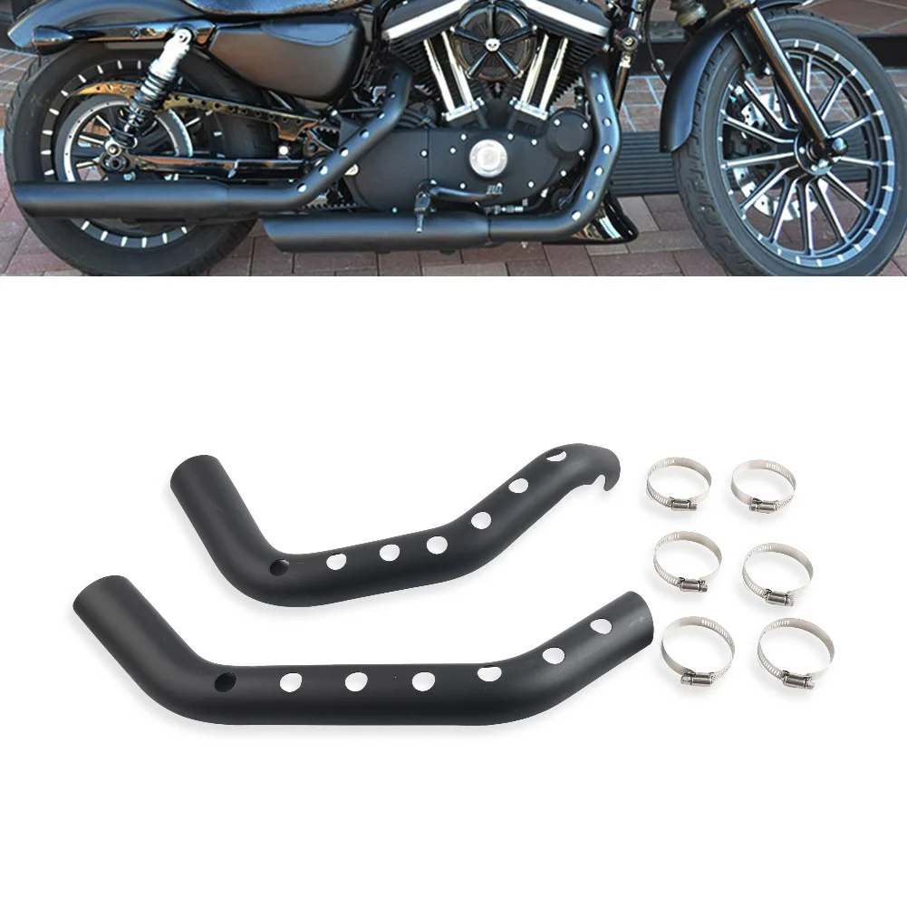 

Black Motorcycle Exhaust Pipe Heat Shield Muffler Guard Anti-scald Protective Cover For Harley XL 883 1200 2014 2015