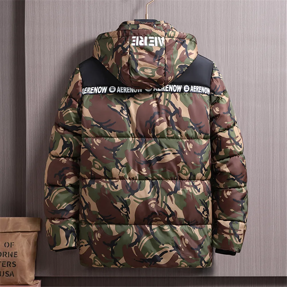 Winter Men\'s Jackets Hat Detachable Thicken Parkas Camouflage Warm Outerwear Casual Coats for Men Plus Large Size 8XL Clothing