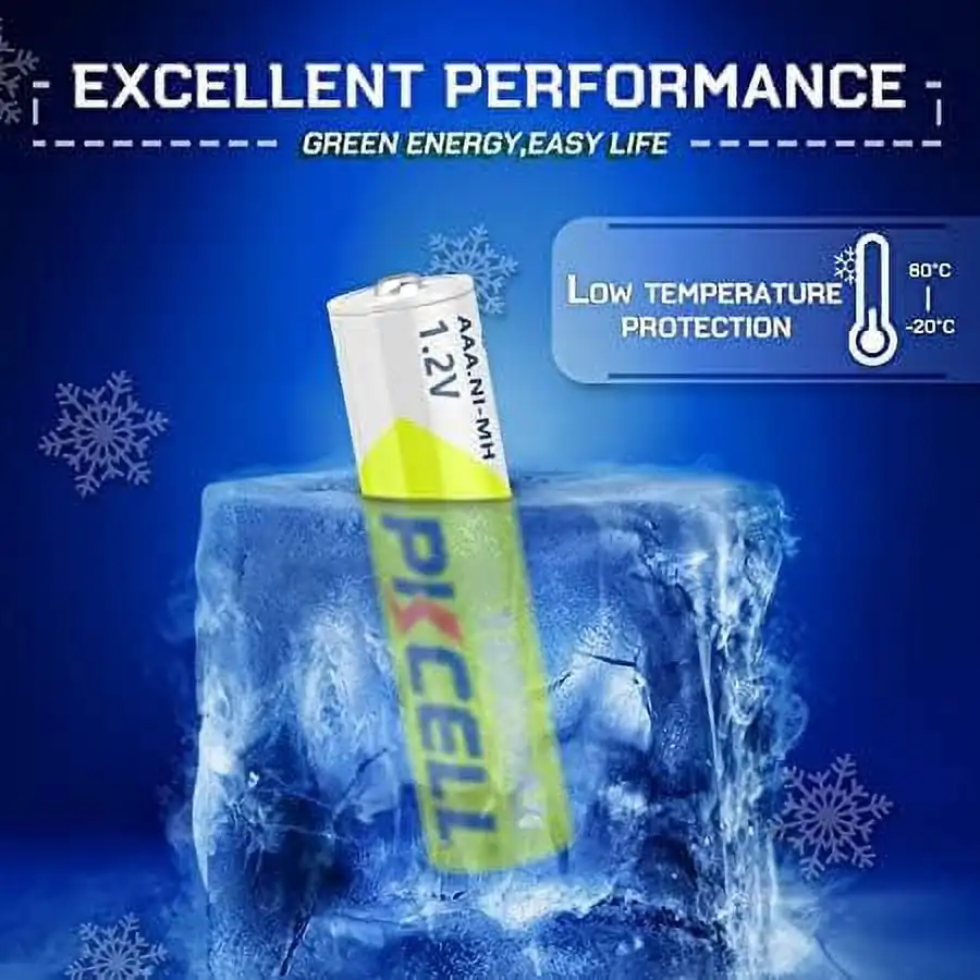 12Packs PKCELL NiMH AAA 1000mAh Rechargeable Batteries High Quality Triple A Battery for Remote Controls, Flashlights, Toys